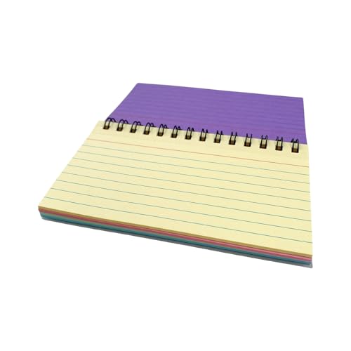 Buntes Doppelspulen-Notizblock, 12,4 x 7,3 cm, 50 Blatt, liniert, Taschennotizbuch für Notizen und Skizzieren, glattes Schreiben, Notizbuch von Dasbsug