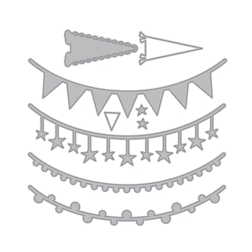 Celebration Banner Stanzformen für Foto, Scrapbooking, Kartenherstellung, Dekorationen, Prägeschablonen aus Karbonstahl, Stanzschablonen für Feier, Banner, Stanzschablonen zum Schneiden von Alben von Dasbsug