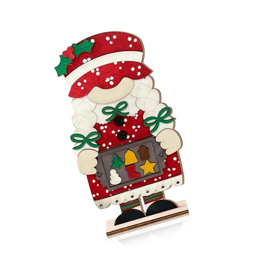 Dasbsug Festival Handgefertigte Holz-Zwerge, kinderfreundlich, bemalt, kompakte Größe, saisonale Regal-Dekoration, Urlaubswichtel, Skulptur, Dekorationen von Dasbsug