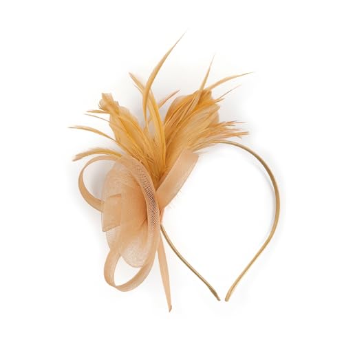 Dasbsug Gefederter Haarreif aus Netzstoff, Abendkleid, Stirnband, 1920er-Jahre-Maskeraden, Haardekoration, Maskeraden, Party-Zubehör von Dasbsug