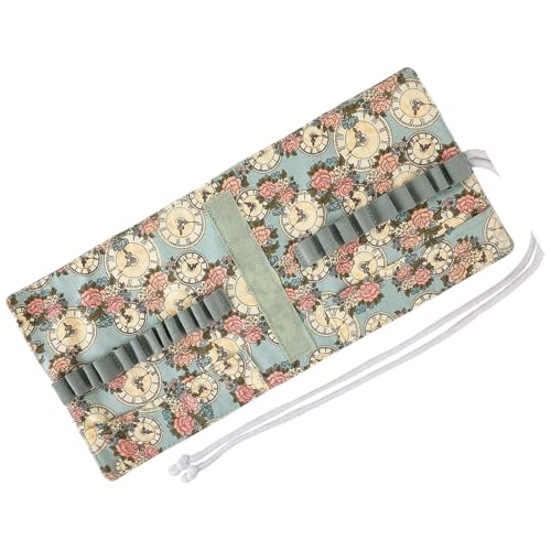 Dasbsug Mehrzweck-Häkelnadel-Organizer, tragbare Stricknadel-Aufbewahrungstaschen, integrierte Reißverschlusstasche und elastische Schlitze, kompakte Stricknadel mit mehreren Taschen von Dasbsug