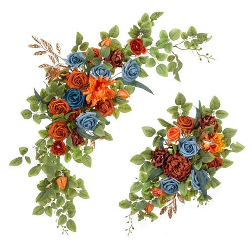 Dasbsug Praktische Hochzeitstür mit Blume, zarte Hochzeitszeremonie, funktionale Seidenbogen-Tür-Verzierung, Brautsträuße, Dekorationen von Dasbsug