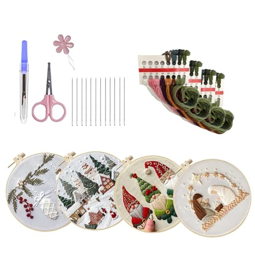 Dasbsug Sticksets mit Nadel und Faden Weihnachten Handgemachte Hoop Starter für Frauen Handgemachte Weihnachtsreifen Herstellung Dasbsug Sticksets mit Nadel und Faden Weihnachten Handgemachte Hoop Starter für Frauen Handgemachte Weihnachtsreifen Herstellung von Dasbsug