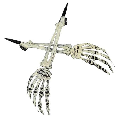 Dasbsug Unheimliche Knochen-Handhofpfahl, kein Werkzeug erforderlich, Halloween-Dekoration für Friedhof und Garten, Horror-Themen, realistische Gespenster, Handbodenpfähle von Dasbsug