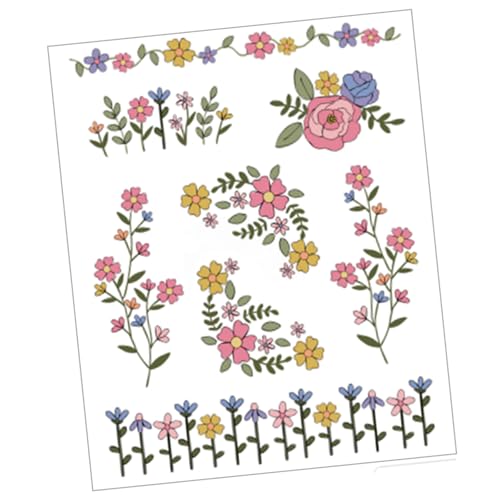 Dicke Blumenstickerei-Transfer-Schablonen für Hüte, Taschen, Kleidung, Bastelpapier, Vorlagen, pädagogisches Nähprojekt von Dasbsug
