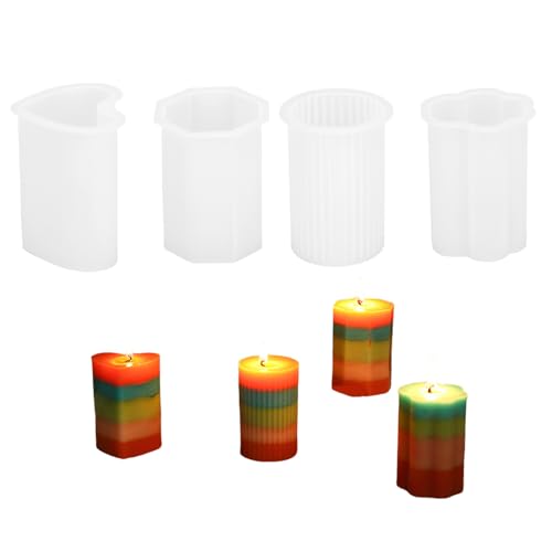 Geometrische Zylinder-Silikonformen für Epoxidharz, Seife, Zement, Gips für Kunst, Handwerk, flexibel, 4 Stück von Dasbsug