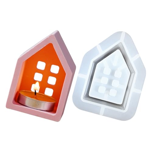 Kerzenhalter-Silikonform, ausgehöhlt, Hausbodenform, Gipshalter, Epoxidharz, Heimdekoration, Weihnachten von Dasbsug