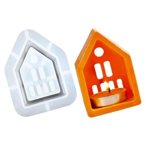 Kerzenhalter-Silikonform, ausgehöhlt, Hausbodenform, Gipshalter, Epoxidharz, Heimdekoration, Weihnachten von Dasbsug