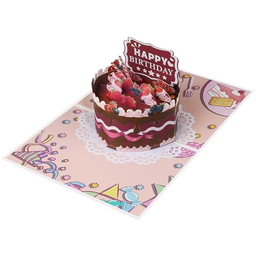 Künstlerische Geburtstagskarte, künstlerische schöne Feier, geeignet für Partys, Kuchen, Geburtstagskarte von Dasbsug