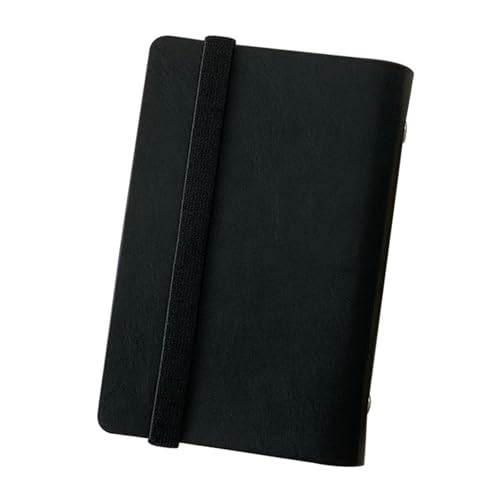 Leder-Ringbuch für Notizbuch, Tagebuch, Einband mit 5 Ringen, mit mehreren Taschen und Gummibandverschluss, nachfüllbar von Dasbsug