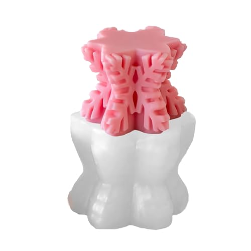 Schneeflocken-Silikonform, Mehrzweck-Design für Säulen, Seife, Epoxidharz, Weihnachtsdekoration, Weihnachtsdekoration von Dasbsug