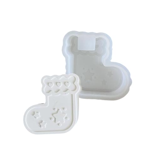 Silikon-Kerzenständer-Formen für Weihnachtsstrümpfe, Epoxidharz-Halter, Weihnachtsthema aus Silikon von Dasbsug