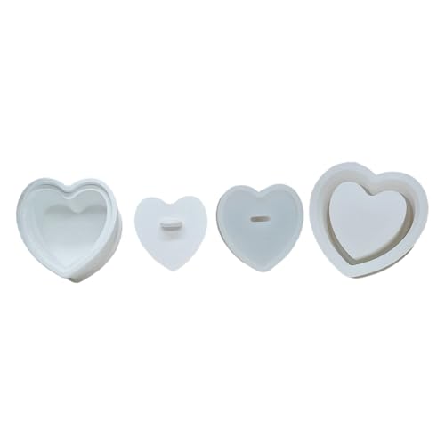 Silikonform in Herzform, zur Herstellung von Epoxidharz, Stiftbehälter, Formen mit Deckel, Dekoration, Mehrzweck-Silikonvasenformen von Dasbsug