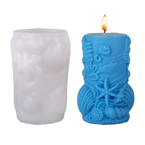 Silikonformen mit Meerestier-Prägung, Zylinder für Epoxidharz, Seifen, Schokolade, Kunst, Handwerk, sicher für Kinderprojekte von Dasbsug