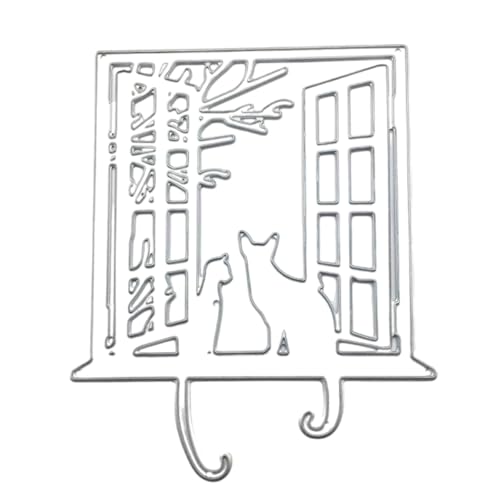 Stanzform mit Fensterkatzen, Karbonstahl, Stanzform für Scrapbooking, Verpackung, Urlaub, Dekoration, Album, Basteln von Dasbsug