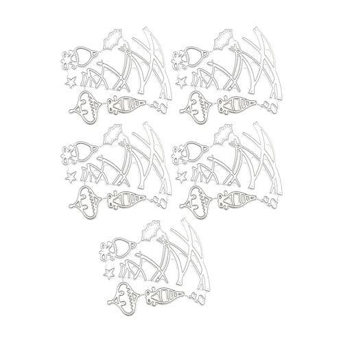 Stanzformen mit Weihnachtsmotiv für Kartenherstellung, Fotoalbum, Tagebuch, Dekoration, Scrapbooking, Prägeschablone, Weihnachtsstanzform, 5 Stück von Dasbsug