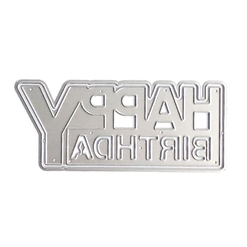 Stanzschablonen "Happy Birthday" aus Karbonstahl, Stanzschablonen für Kartenherstellung, Verpackung, Dekoration, Stoff-Stanzform von Dasbsug