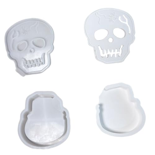Totenkopf-Silikonformen für die Herstellung von Seife, Epoxidharz, Halloween, geisterhafte Silikone für Heimdekoration, Halloween, Totenkopf-Silikonform von Dasbsug
