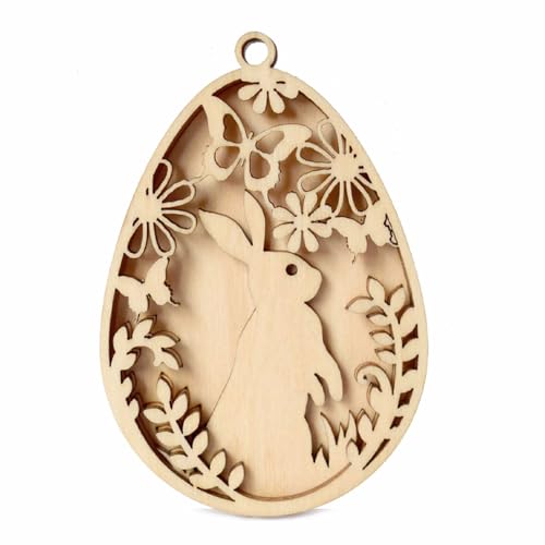 Unlackierte Holzbögen, Kaninchen, Eier, Form, Holzscheiben zum Zeichnen, Malen, Gravieren, Beizen, handgefertigt, Kunst, Handwerk, Klassenzimmer, Kunstbedarf von Dasbsug