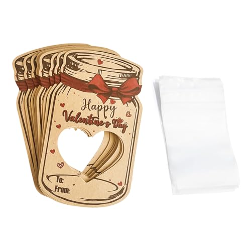 Valentinstagskarten mit herzförmigen Süßigkeitentüten, handgefertigte Grußkarte, Klassenzimmer, Austauschkarte für Kinder und Studenten, Schule, Valentinstagskarten von Dasbsug