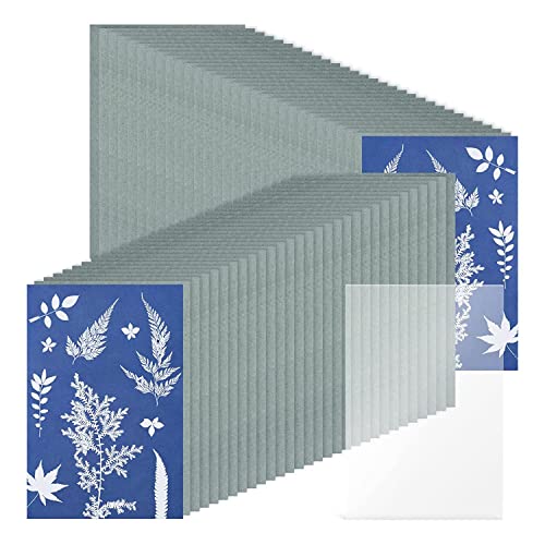 Dasing 61-Teiliges Sonnendruckpapier, Cyanotypie-Papier-Kit, Solar-Zeichenpapier, Empfindlichkeit, Sonnendruck, Naturdruckpapier (5,9 X 3,9) von Dasing