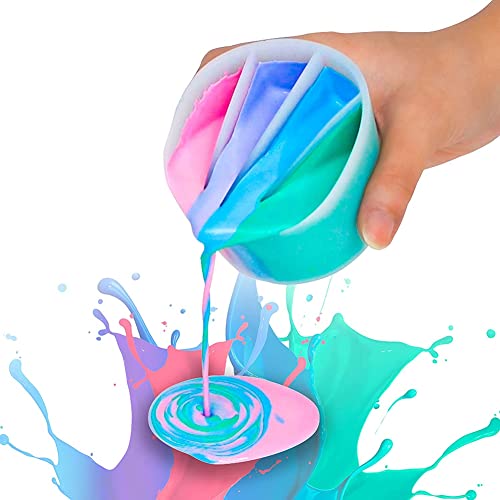 Duendhd 4 Kammern geteilter Becher zum Farbgießen für flüssige Kunst und Acrylfarbe (4 Kammern) von Dasing