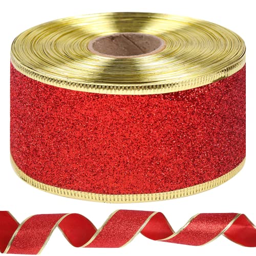 1 Rolle Rote Geschenkband Weihnachten, 25 Yard/22M Glitter Weihnachtsbänder Schleifenband Satinband Dekorative Bastelband für DIY Geschenkverpackungen, Weihnachtsbastel Weihnachtsbaum Dekor 1 Rolle Rote Geschenkband Weihnachten, 25 Yard/22M Glitter Weihnachtsbänder Schleifenband Satinband Dekorative Bastelband für DIY Geschenkverpackungen, Weihnachtsbastel Weihnachtsbaum Dekor von DatingShiny
