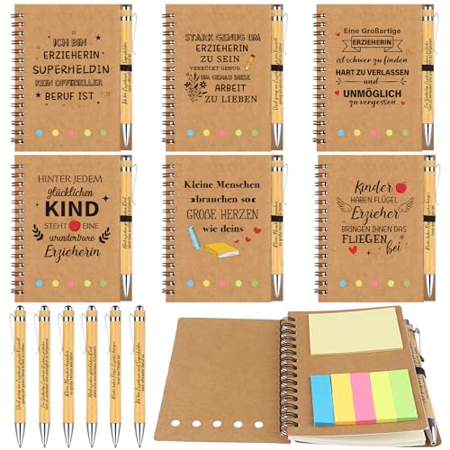 Erziehrerin Dankeschön Geschenk Abschiedgeschenk-6 Stücke Spirale Notizblöcke Kleine Inspirierende Notizbücher Mini Tagebuch mit Motivation Holzkugelschreiber Erzieher Lehrer Abschluss Geschenk Erziehrerin Dankeschön Geschenk Abschiedgeschenk-6 Stücke Spirale Notizblöcke Kleine Inspirierende Notizbücher Mini Tagebuch mit Motivation Holzkugelschreiber Erzieher Lehrer Abschluss Geschenk von DatingShiny