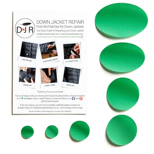 Daunenjacke „Erste Hilfe“ Reparaturset (Feder Grün) von DJR