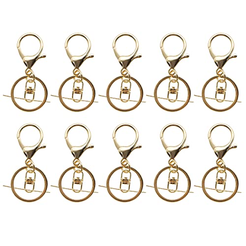 David Angie Karabinerhaken mit Drehverschluss mit Verlängerungskette, Schlüsselanhänger, Schlüsselanhänger, Schlüsselanhänger für Schmuckherstellung, zum Finden von DIY-Schlüsselanhängern (Gold), 10 David Angie Karabinerhaken mit Drehverschluss mit Verlängerungskette, Schlüsselanhänger, Schlüsselanhänger, Schlüsselanhänger für Schmuckherstellung, zum Finden von DIY-Schlüsselanhängern (Gold), 10 von David Angie