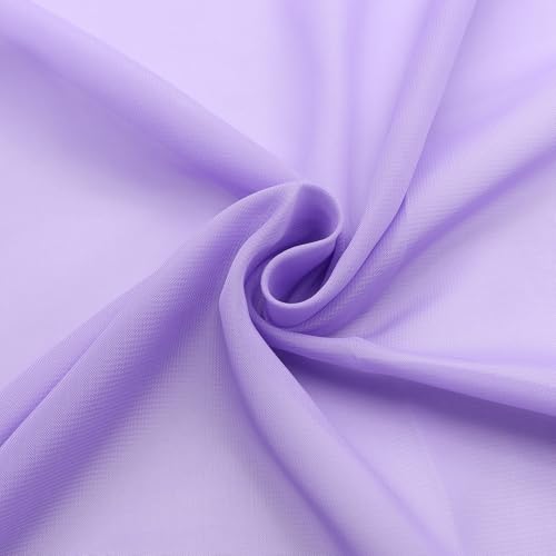David accessories Chiffon-Stoff, Chiffon-Stoff, 150 cm breit, weich, durchscheinend, für Hochzeitsbögen, Drapierstoff, Brautkleid, Nähen, Party-Hintergrund (Hellviolett, 4,5 m) von David accessories