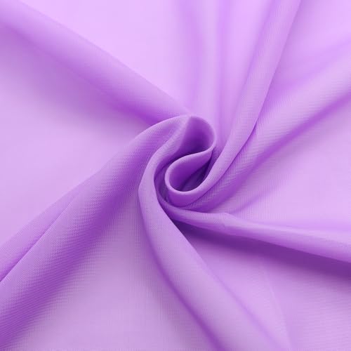 David accessories Chiffon-Stoff, Chiffon-Stoff, 150 cm breit, weich, durchscheinend, für Hochzeitsbögen, Drapierstoff, Brautkleid, Nähen, Party-Hintergrund (lila, 4,5 m) von David accessories