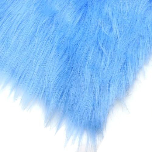 David accessories Kunstfellstoff, flauschiger Plüschstoff, Nähen, DIY, Kostüm, Bart, Miniatur-Puppen, Teppiche, Matten, Geschenk, Cosplay (Himmelblau, halber Yard) von David accessories
