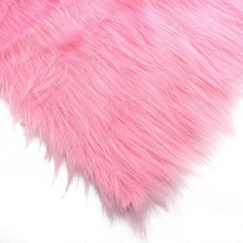 David accessories Kunstfellstoff, flauschiger Plüschstoff, Nähen, DIY, Kostüm, Bart, Miniatur-Puppen, Teppiche, Matten, Geschenk, Cosplay (Rosa, halber Yard) von David accessories