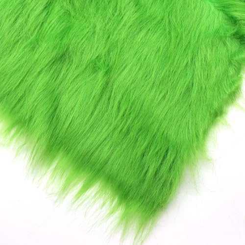David accessories Kunstfellstoff, flauschiger Plüschstoff, Nähen, DIY, Kostüm, Bart, Miniatur-Puppen, Teppiche, Matten, Geschenk, Cosplay (grün, halber Yard) von David accessories