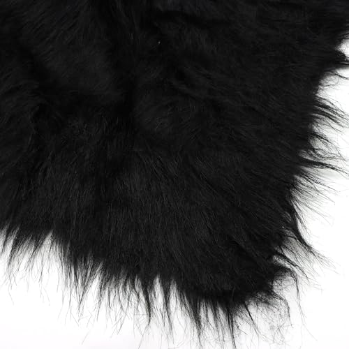 David accessories Kunstfellstoff, flauschiger Plüschstoff, Nähen, DIY, Kostüm, Bart, Miniatur-Puppen, Teppiche, Matten, Geschenk, Cosplay (schwarz, halber Yard) von David accessories