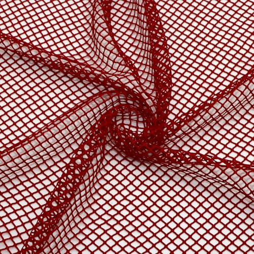 David accessories Netzstoff, 99 x 157 cm, leicht dehnbar, für Nähprojekte, Einkaufstasche, Rucksacktasche und Gurte und Netzkleidung (rot) von David accessories