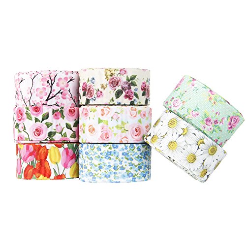 Ripsband mit Blumenmuster, 2,5 cm breit x 40 m insgesamt, für selbstgemachte Haarschleifen, Hochzeit, Festival, Zuhause, Party, Geburtstag, Dekoration, Geschenkverpackung, alle Blumen Ripsband mit Blumenmuster, 2,5 cm breit x 40 m insgesamt, für selbstgemachte Haarschleifen, Hochzeit, Festival, Zuhause, Party, Geburtstag, Dekoration, Geschenkverpackung, alle Blumen von David accessories