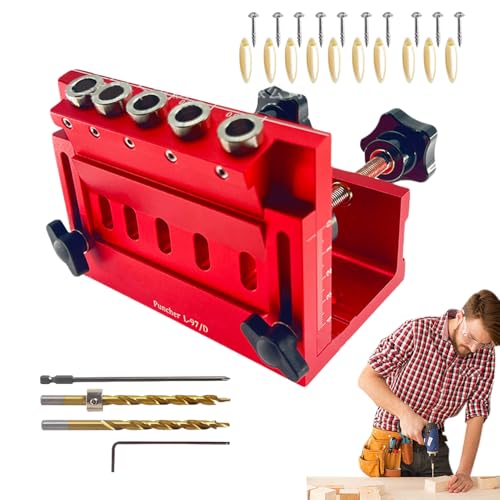 Davivian Pocket Hole Jig Set, Lochlocator Dübel-Schablone Set, Effizienter Positionierer Führung aus Aluminiumlegierung für Tischlerei Holzbearbeitung Heimwerkerprojekte Werkzeug Davivian Pocket Hole Jig Set, Lochlocator Dübel-Schablone Set, Effizienter Positionierer Führung aus Aluminiumlegierung für Tischlerei Holzbearbeitung Heimwerkerprojekte Werkzeug von Davivian