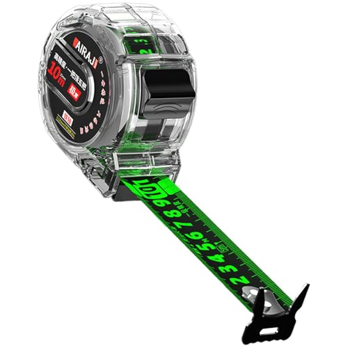 Massband 5m 7.5m 10m Bandmass Maßband Metall Breite 25mm Hochpräzises Edelstahl Fluoreszierendes Metermaß Zum Aufrollen Mit Transparentem Für Bauwesen, Handwerker, Und Architekten von Davivian