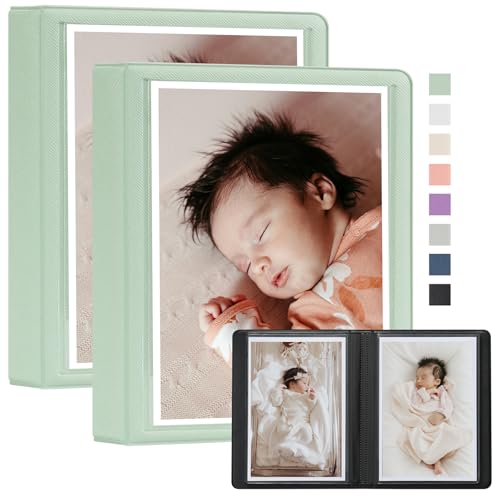 Dawnhua Kleines Fotoalbum, 10,2 x 15,2 cm, 36 Taschen, Kunststoff, anpassbar, Mini-Fotobuch, 10 x 15 cm, für Hochzeit, Familie und Reisen, Grün, 2 Stück Dawnhua Kleines Fotoalbum, 10,2 x 15,2 cm, 36 Taschen, Kunststoff, anpassbar, Mini-Fotobuch, 10 x 15 cm, für Hochzeit, Familie und Reisen, Grün, 2 Stück von Dawnhua