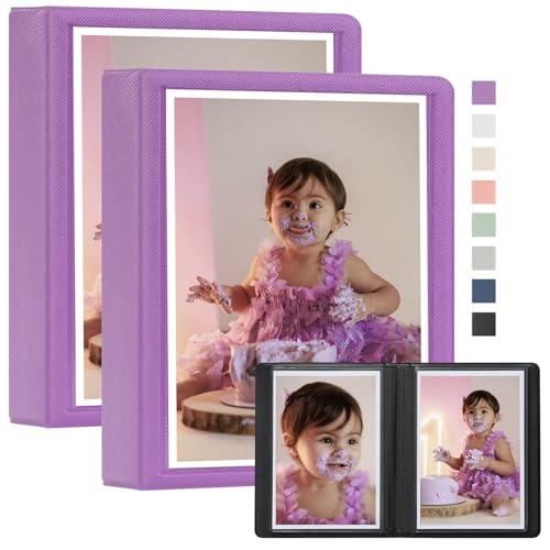 Dawnhua Kleines Fotoalbum, 10,2 x 15,2 cm, 36 Taschen, Kunststoff, anpassbar, Mini-Fotobuch, 10 x 15 cm, für Hochzeit, Familie und Reisen, Violett, 2 Stück Dawnhua Kleines Fotoalbum, 10,2 x 15,2 cm, 36 Taschen, Kunststoff, anpassbar, Mini-Fotobuch, 10 x 15 cm, für Hochzeit, Familie und Reisen, Violett, 2 Stück von Dawnhua