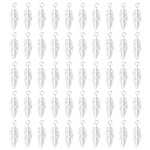 50 Stück gefiederte Charm-Anhänger, Bastelzubehör für Schmuckdesigner und Bastelprojekte, dekoratives Accessoire, Federanhänger für Anhänger-Dekorationen 50 Stück gefiederte Charm-Anhänger, Bastelzubehör für Schmuckdesigner und Bastelprojekte, dekoratives Accessoire, Federanhänger für Anhänger-Dekorationen von Dawutocap