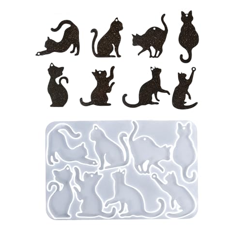 8 Hohlraumkatzen Anhänger Silikonform Wiederverwendbar Und Flexible Accessoire Formen Zur Erstellung Detaillierter Und Glänzendes Handwerk 8 Hohlraumkatzen Anhänger Silikonform Wiederverwendbar Und Flexible Accessoire Formen Zur Erstellung Detaillierter Und Glänzendes Handwerk von Dawutocap