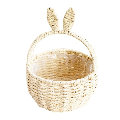 Benutzerfreundlicher, gewebter Handkorb mit Hasenohren für Hochzeiten und Partys, vielseitiger und stilvoller Bastel-Enthusiastenkorb von Dawutocap