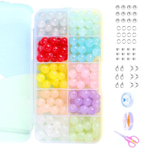 Dawutocap Bunt 8mm Glasperlen Kollektion Handgefertigte Schmuckperlen Set Glass Textur Für Schmuck Und Handwerksprojekte Geeignet von Dawutocap
