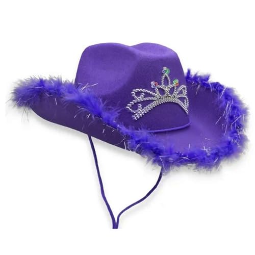 Dawutocap Cowgirl-Kappe für Junggesellinnenabschied, flache Kappe, schöne Brautparty, Cowboyhut, Mädchen, Karneval, Party, Fotoshootings, Cowgirl, Junggesellinnenabschied von Dawutocap