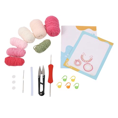 Dawutocap Häkel-Lätzchen-Set mit Videoanleitung (evtl. nicht in deutscher Sprache), gehäkeltes Haustier-Halswärmer-Set mit Stricken von Dawutocap