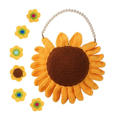 Dawutocap Häkelblumen-Handtaschen-Set mit Videoanleitung (evtl. nicht in deutscher Sprache), Schildkröten, Häkelset mit Stricken von Dawutocap