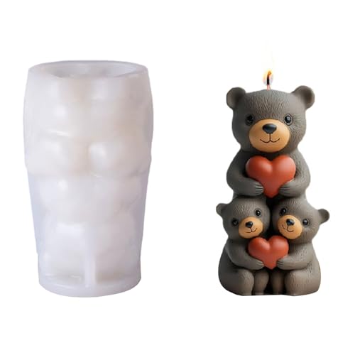 Kinder Freundliche Stapelbare Bären Silikonkerzenform Sichere Materialien Handwerkssatz Für Kerzenseife Pflaster Kunstkreation Machen Set von Dawutocap